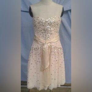 Elegant Sequin Dress with Satin Sash